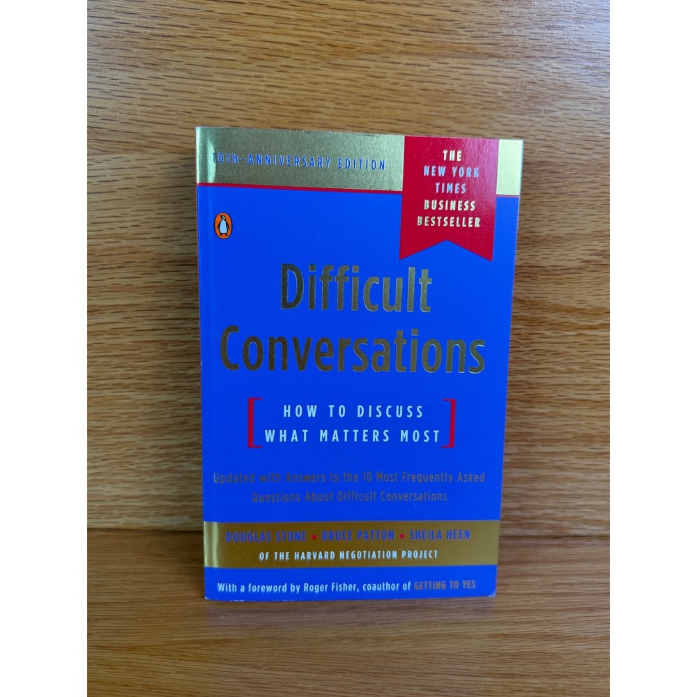 PENGUIN BOOKS Difficult Conversations Business Book Blue 10th Anniversary Ed